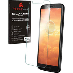 TECHGEAR Moto E5 Play GLASS Edition, Genuine Tempered Glass Screen Protector Compatible with UK Motorola Moto E5 Play (5.3")