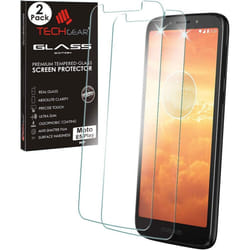 [2 Pack] TECHGEAR Moto E5 Play GLASS Edition, Genuine Tempered Glass Screen Protector Compatible with UK Motorola Moto E5 Play (5.3")