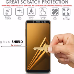 [2 Pack] TECHGEAR Screen Protectors for Samsung Galaxy J6 Plus [ghostSHIELD Edition] Reinforced TPU Screen Protector with Full Screen Coverage