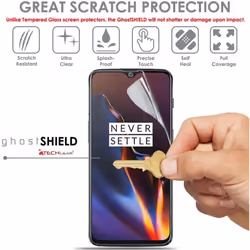 TECHGEAR [3 Pack] Screen Protectors for OnePlus 6T [ghostSHIELD Edition] Genuine Reinforced TPU Screen Protector Guard Covers...