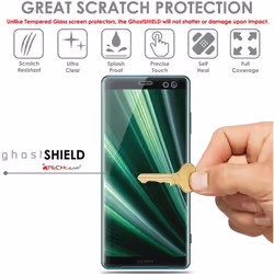 [2 Pack] TECHGEAR Screen Protectors for Sony Xperia XZ3 [ghostSHIELD Edition] Genuine Reinforced TPU Screen Protector Guard Covers, FULL Screen