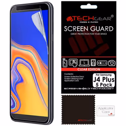 TECHGEAR [5 Pack] Screen Protectors for Samsung Galaxy J4 Plus, J4+ 2018 CLEAR LCD Screen Protectors Cover Guards Compatible. ...
