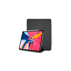 TECHGEAR Smart Case fits Apple iPad Pro 12.9 2018, [Apple Pencil Compatible] Case Tri-fold Stand Cover with Corner Protection [Auto Wake / Sle - Black