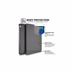 TECHGEAR Smart Case fits Apple iPad Pro 12.9 2018, [Apple Pencil Compatible] Case Tri-fold Stand Cover with Corner Protection [Auto Wake / Slee - Grey