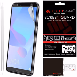 [3 Pack] Screen Protectors for Huawei Y6 2018, CLEAR LCD Screen Protectors Cover Guards Compatible with Huawei Y6 (2018)
