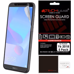 [5 Pack] Screen Protectors for Huawei Y6 2018, CLEAR LCD Screen Protectors Cover Guards Compatible with Huawei Y6 (2018)