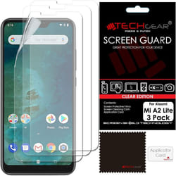 [3 Pack] TECHGEAR Screen Protectors for Xiaomi Mi A2 Lite, Ultra CLEAR Film Screen Protectors Cover Guards