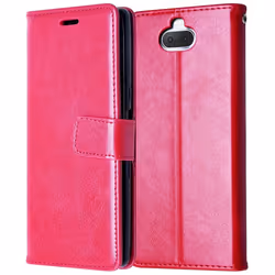 TECHGEAR Xperia 10 Plus Case, Leather Wallet Flip Protective Case Cover with Card Slots, Kickstand and Wrist Strap - Pink PU. ...
