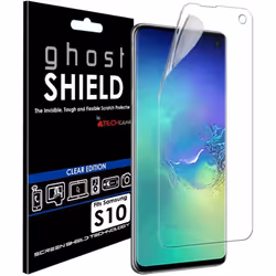 TECHGEAR Screen Protector fits Samsung Galaxy S10 [ghostSHIELD Edition] Genuine Reinforced TPU film Screen Protector s [FULL  ...