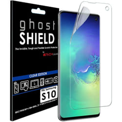TECHGEAR Screen Protector fits Samsung Galaxy S10 [ghostSHIELD Edition] Genuine Reinforced TPU film Screen Protector s [FULL Screen Coverage]