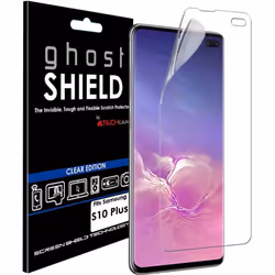 TECHGEAR Screen Protector fits Samsung Galaxy S10 Plus S10+ [ghostSHIELD Edition] Reinforced TPU film Screen Protector [FULL  ...
