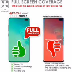 TECHGEAR Screen Protector fits Samsung Galaxy S10 Plus S10+ [ghostSHIELD Edition] Reinforced TPU film Screen Protector [FULL Screen Coverage]