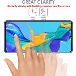 TECHGEAR Screen Protector fits Huawei P30 [ghostSHIELD Edition] Reinforced TPU film Screen Protector with FULL Screen Coverage inc