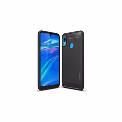 Carbon Fibre Case fits Huawei Y7 2019 - [Stealth Case] Flexible, Shockproof, Ultra Slim, Soft TPU Protective Shell Cover with ...