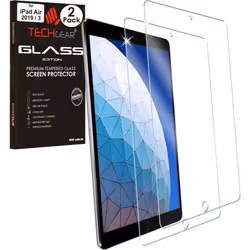 TECHGEAR 2 Pack of GLASS Edition Screen Protectors for iPad Air 2019 / 3rd Generation, 10.5", Tempered Glass Screen Protector ...