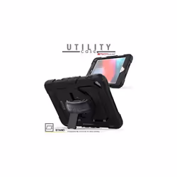 TECHGEAR UTILITY Case for Apple iPad Mini 5 / iPad Mini 4 - HEAVY DUTY Shockproof Protect Case 360 Degree Rotating Stand, Hand and Shoulde - ALL BLACK
