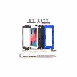 TECHGEAR UTILITY Case for Apple iPad Mini 5 / iPad Mini 4 - HEAVY DUTY Shockproof Protect Case 360 Degree Rotating Stand, Hand and Shoulder Str - BLUE