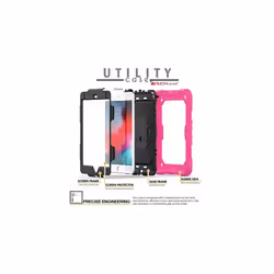 TECHGEAR UTILITY Case for Apple iPad Mini 5 / iPad Mini 4 - HEAVY DUTY Shockproof Protect Case 360 Degree Rotating Stand, Hand and Shoulder Str - PINK