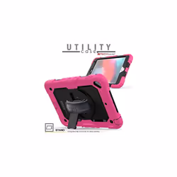 TECHGEAR UTILITY Case for Apple iPad Mini 5 / iPad Mini 4 - HEAVY DUTY Shockproof Protect Case 360 Degree Rotating Stand, Hand and Shoulder Str - PINK