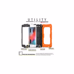 TECHGEAR UTILITY Case for Apple iPad Mini 5 / iPad Mini 4 - HEAVY DUTY Shockproof Protect Case 360 Degree Rotating Stand, Hand and Shoulder S - ORANGE