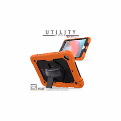 TECHGEAR UTILITY Case for Apple iPad Mini 5 / iPad Mini 4 - HEAVY DUTY Shockproof Protect Case 360 Degree Rotating Stand, Hand and Shoulder S - ORANGE