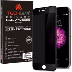TECHGEAR Anti Spy Screen Protector for iPhone 8 Plus, iPhone 7 Plus - PRIVACY 3D GLASS Edition Genuine Tempered Glass Full...