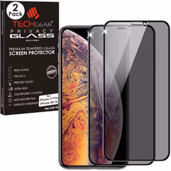 TECHGEAR [2 Pack Anti Spy Screen Protector for iPhone 11 Pro, iPhone XS/X - PRIVACY 3D GLASS Edition Genuine Tempered Glass F ...
