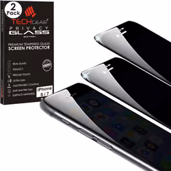 TECHGEAR 2 Pack of Anti Spy Screen Protector for iPhone 8/7 / 6 4.7" - PRIVACY 3D GLASS Edition Genuine Tempered Glass Full.. ...