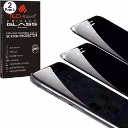 TECHGEAR [2 Pack Anti Spy Screen Protector for iPhone 8 Plus / 7 Plus 5.5" - PRIVACY 3D GLASS Edition Genuine Tempered Glass. ...