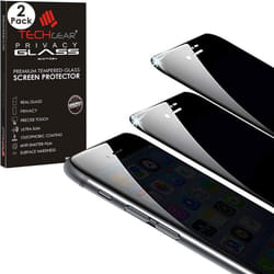 TECHGEAR [2 Pack Anti Spy Screen Protector for iPhone 8 Plus / 7 Plus 5.5" - PRIVACY 3D GLASS Edition Genuine Tempered Glass...