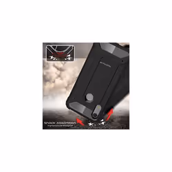 TECHGEAR Compatible with Honor 8A [Tough Armoured] ShockProof Dual-Layer Protective Heavy Duty Tough Rugged Cover - (Black)