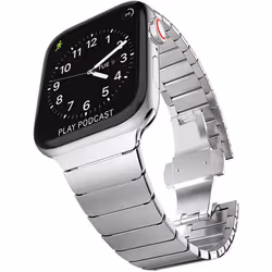 TECHGEAR Watch Band for Apple Watch 38mm / 40mm / 41mm Steel Link Bracelet Watch Strap with Butterfly Metal Clasp for Series ...