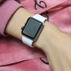 TECHGEAR Watch Band Compatible with Apple Watch 40mm / 38mm Soft Silicone Classic Sport Replacement Watch Band for Series: 8 7 6 - white, 40/38mm S/M
