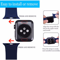 TECHGEAR Watch Band Compatible with Apple Watch 40mm / 38mm Soft Silicone Classic Sport Replacement Watch Band for Series: 8 7 6 5 - blue, 40/38mm S/M