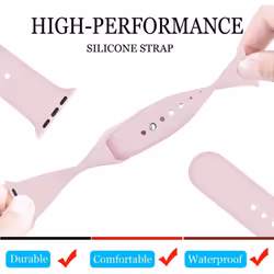TECHGEAR Watch Band Compatible with Apple Watch 40mm / 38mm Soft Silicone Classic Sport Replacement Watch Band for Series: 8 7 6 5 - pink, 40/38mm S/M