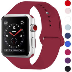 TECHGEAR Watch Band Compatible with Apple Watch 40mm / 38mm Soft Silicone Classic Sport Replacement Watch Band for Series: 8 7 6 5 - pink, 40/38mm S/M