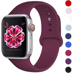 TECHGEAR Watch Band Compatible with Apple Watch 40mm / 38mm Soft Silicone Classic Sport Replacement Watch Band for Series: 8 7 6 - purple, 40/38mm M/L