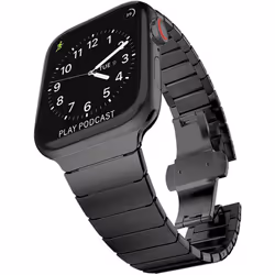 TECHGEAR Watch Band for Apple Watch 45mm / 44mm / 42mm Steel Link Bracelet Watch Strap with Butterfly Metal Clasp for Series  ...