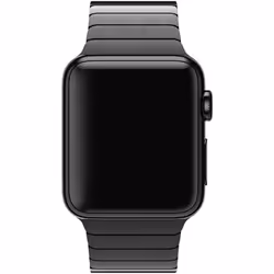 TECHGEAR Watch Band for Apple Watch 45mm / 44mm / 42mm Steel Link Bracelet Watch Strap with Butterfly Metal Clasp for Series 8 7 - Black, 44mm / 42mm