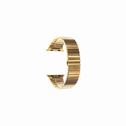 TECHGEAR Watch Band for Apple Watch 45mm / 44mm / 42mm Steel Link Bracelet Watch Strap with Butterfly Metal Clasp for Series 8 7 6 - Gold, 44mm / 42mm