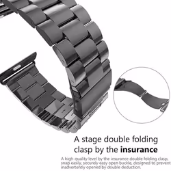 TECHGEAR Watch Band for Apple Watch 38mm / 40mm / 41mm Stainless Steel Link Bracelet Watch Strap Metal Clasp for Series 8 7 6 5 4 - Black, 44mm / 42mm