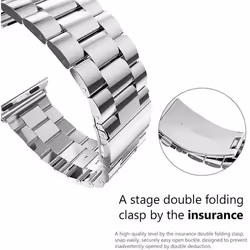 TECHGEAR Watch Band for Apple Watch 38mm / 40mm / 41mm Stainless Steel Link Bracelet Watch Strap Metal Clasp for Series 8 7 6 5 - Silver, 44mm / 42mm