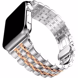 TECHGEAR Watch Band for Apple Watch Series 8 7 6 5 4 3 2 1 SE Steel Link Bracelet Watch Strap Band with Butterfly Metal Clasp ...