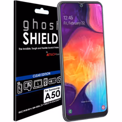 TECHGEAR Screen Protector fits Samsung Galaxy A50 [ghostSHIELD Edition] Reinforced TPU film Screen Protector s [FULL Screen C ...