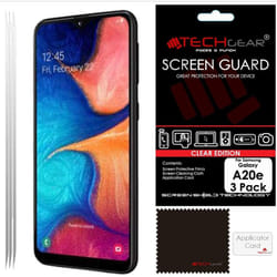 [3 Pack] TECHGEAR Screen Protectors Compatible with Samsung Galaxy A20e, CLEAR LCD Screen Protectors Cover Guards