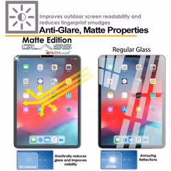TECHGEAR Anti-Glare Screen Protector iPad Air 4 2020, iPad Pro 11" - MATTE Edition Tempered Glass Screen Protector Compatible...