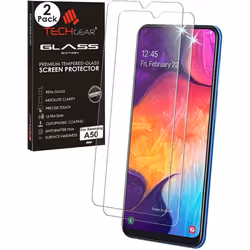 TECHGEAR 2 Pack GLASS Edition Compatible with Samsung Galaxy A50, Tempered Glass Screen Protector Covers [2.5D Round Edge] [9 ...