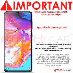 TECHGEAR 2 Pack GLASS Edition Compatible with Samsung Galaxy A70, Tempered Glass Screen Protector Covers [2.5D Round Edge] [9H...