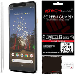 [3 Pack] TECHGEAR Screen Protectors Compatible with Google Pixel 3a XL, CLEAR LCD Screen Protectors Cover Guards