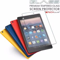 TECHGEAR 2 Pack GLASS Edition fits Previous Amazon Fire 7" Tablet (2019 Release / 9th Generation) - Genuine Tempered Glass Screen Protector Cover